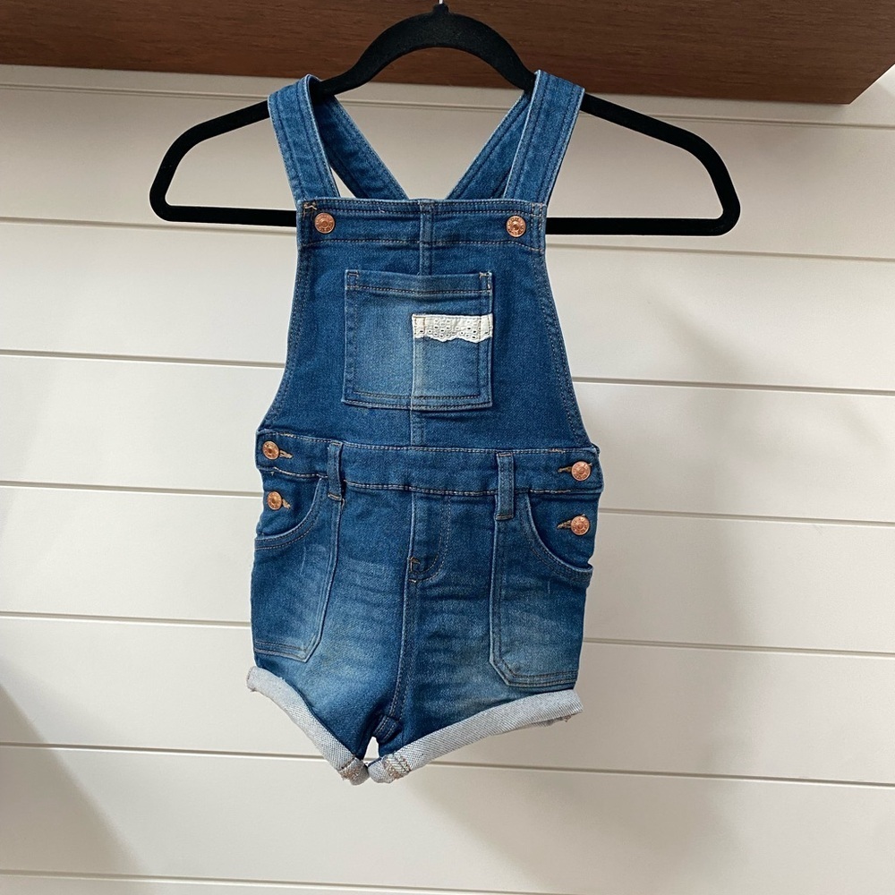 BCBG Blue Denim Overalls Relaxed Fit